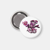 ピンクパーティー雪だるま マグネット (正面/裏面)