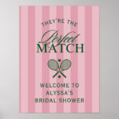 ピンクパーフェクトマッチテニスブライダルシャワーへようこそ ポスター (正面)