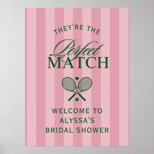 ピンクパーフェクトマッチテニスブライダルシャワーへようこそ ポスター (正面)