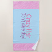 ピンクパープルおもしろいヘアビーチタオル ビーチタオル (正面)