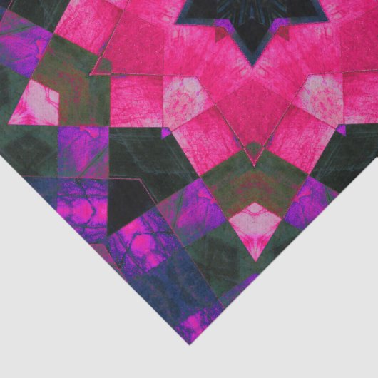 ピンクパープルとブラック万華鏡のように千変万化するパターン 薄葉紙 (詳細)