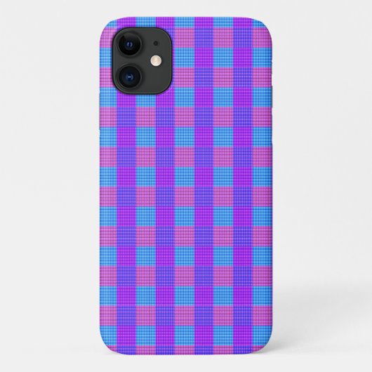 ピンクパープルとブルーチェックタータンチェック、 Case-Mate iPhoneケース (裏面)