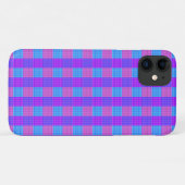 ピンクパープルとブルーチェックタータンチェック、 Case-Mate iPhoneケース (裏面(横))