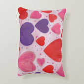 ピンクパープルとレッドバレンタインデーのハート アクセントクッション (裏面(縦))
