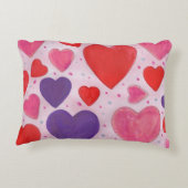 ピンクパープルとレッドバレンタインデーのハート アクセントクッション (裏面)