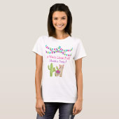 ピンクパープルのサボテンのラマの誕生日 Tシャツ (正面フル)