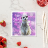 ピンクパープルのハッピーバースデーロゴ スタンダードカクテルナプキン (インサイチュ)