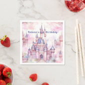 ピンクパープルのプリンセス城 スタンダードカクテルナプキン (インサイチュ)