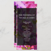 ピンクパープルのポップ鮮やかフローラ結婚式 プログラム (正面/裏面)