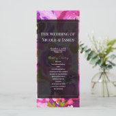ピンクパープルのポップ鮮やかフローラ結婚式 プログラム (スタンド正面)