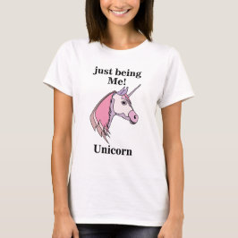 ピンクパープルのユニコーンの頭 Tシャツ