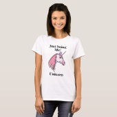 ピンクパープルのユニコーンの頭 Tシャツ (正面フル)