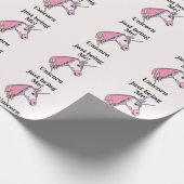 ピンクパープルのユニコーンヘッド ラッピングペーパー (角)