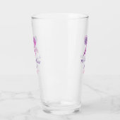 ピンクパープルのリボン輝きグリッター ブライダルシャワー名 タンブラーグラス (左)