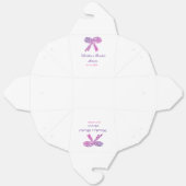 ピンクパープルのリボン輝きグリッター ブライダルシャワー名 フェイバーボックス (見開き)