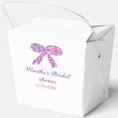 ピンクパープルのリボン輝きグリッター ブライダルシャワー名 フェイバーボックス (裏面)