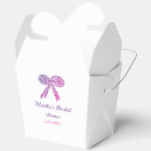ピンクパープルのリボン輝きグリッター ブライダルシャワー名 フェイバーボックス (見開き)