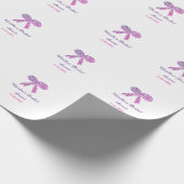 ピンクパープルのリボン輝きグリッター ブライダルシャワー名 ラッピングペーパー (角)