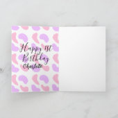 ピンクパープルの抽象的な形 おめでとう1歳の誕生日 カード (内部)