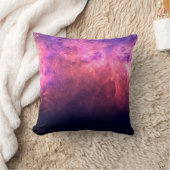 ピンクパープルの星空 宇宙銀河 夜空 花火の光輝き クッション (ブランケット)