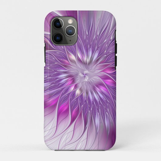 ピンクパープルの花の情熱抽象フラクタルアート Case-Mate iPhoneケース (裏面)