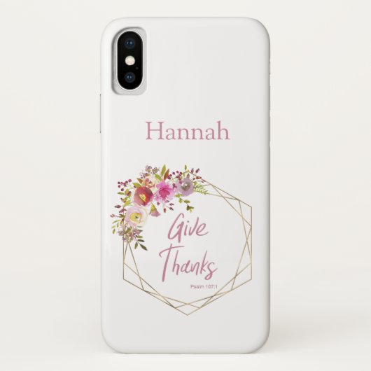 ピンクパープルの花の水彩画 Case-Mate iPhoneケース (裏面)