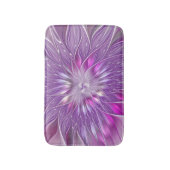 ピンクパープルの花情熱抽象フラクタルアート バスマット (正面縦)