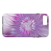 ピンクパープルの花情熱抽象フラクタルアート Case-Mate iPhoneケース (裏面(横))