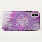 ピンクパープルの花情熱抽象フラクタルアート Case-Mate iPhoneケース (裏面(横))
