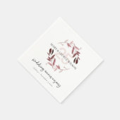 ピンクパープルの葉のリース25周年 スタンダードカクテルナプキン (角)