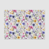 ピンクパープルの野の花デコパージュペーパー、花柄 薄葉紙 (正面)