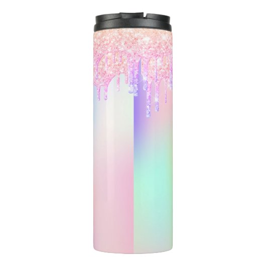 ピンクパープルはホログラフィックモノグラムを乾燥させる タンブラー (裏面)