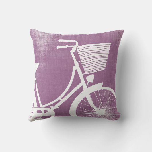 ピンクパープルまたは任意のカラーヴィンテージ自転車の枕 クッション (裏面)