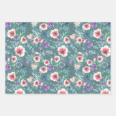 ピンクパープルアネモネス春屋外ブライダルシャワー ラッピングペーパーシート (正面2)