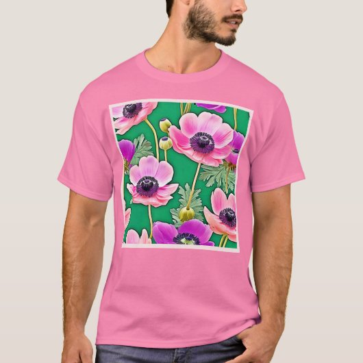 ピンクパープルアネモネス Tシャツ (正面)