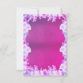 ピンクパープルアネモンフローラウェディングRSVPカード 招待状 (裏面)