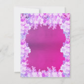 ピンクパープルアネモンフローラ結婚式の日付を保存 招待状 (裏面)
