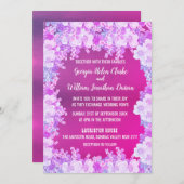 ピンクパープルアネモンフローラ結婚式招待状 招待状 (正面/裏面)