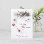 ピンクパープルアユの花結婚式招待状 招待状 (スタンド正面)