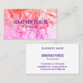 ピンクパープルイエローオレンジトレンディーモダン抽象芸術 名刺 (正面/裏面)