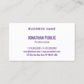 ピンクパープルイエローオレンジトレンディーモダン抽象芸術 名刺 (裏面)