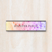 ピンクパープルイエローオレンジモダン抽象芸術トレンディー サインプレート (正面)