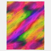 ピンクパープルイエローグリーン絞り染め フリースブランケット (正面)
