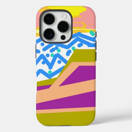 ピンクパープルイエローサンセットヨット Case-Mate iPhoneケース (裏面)