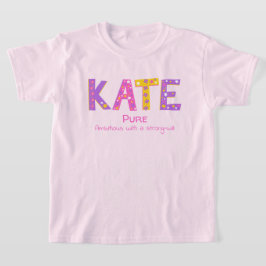ピンクパープルイエローフラワースターズのケイト名 Tシャツ