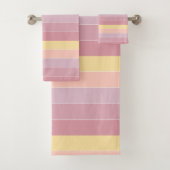 ピンクパープルイエローモダントレンディーエレガントテンプレート バスタオルセット (インサイチュ)
