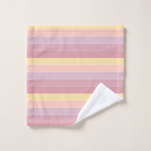 ピンクパープルイエローモダントレンディーエレガントテンプレート バスタオルセット (ウォッシュタオル)