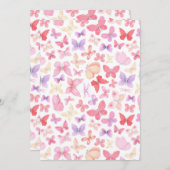 ピンクパープルイエロー蝶ありがとうノートカード (正面/裏面)