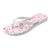 ピンクパープルイエロー蝶パステルカラー ビーチサンダル (アングル)