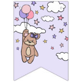 ピンクパープルウェルカムベビーガールベビーベビーシャワー バンティングフラッグ (第1の旗)